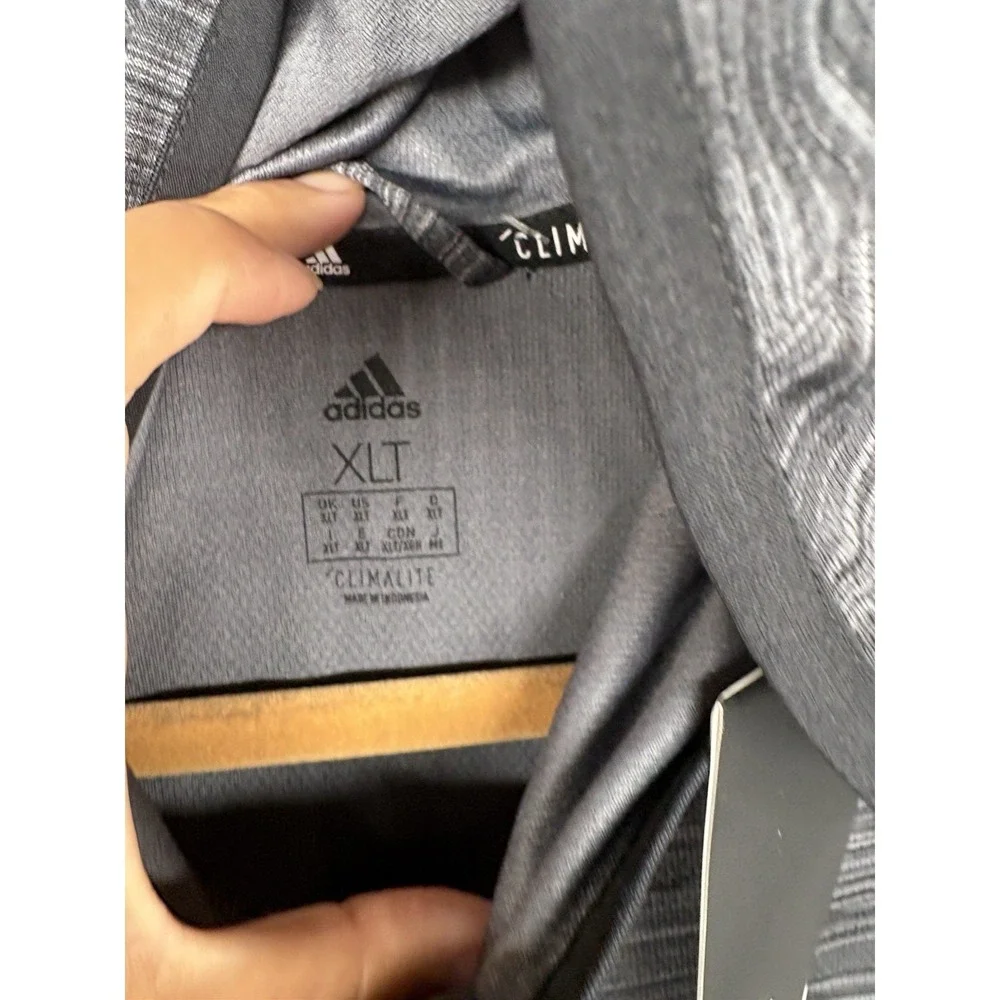 Adidas‎ Runners Mens Pullover Hooded 1/4 Zip Running Pullover Hoodie Gray XLT